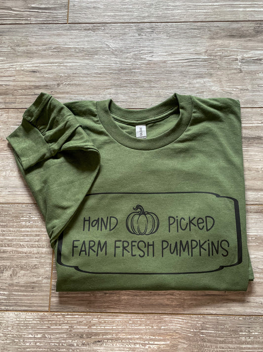 Farm Fresh Pumpkins Long Sleeved Tee Shirt